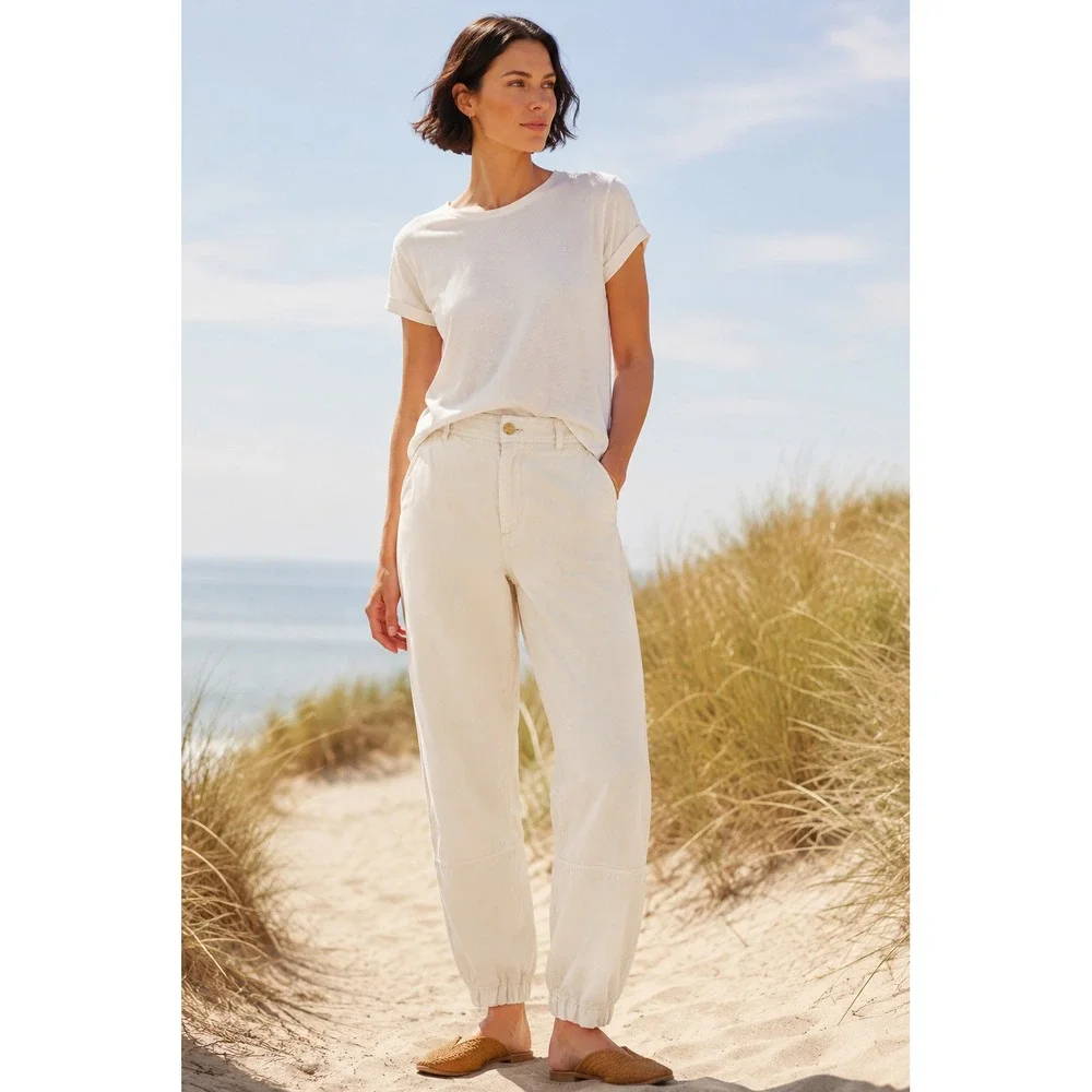 Everlane Buttersoft Chino Pant Women Sz 4 Cream Relaxed Coastal Everyday Comfy